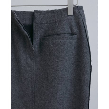 【anuke】Wool Cutoff Skirt