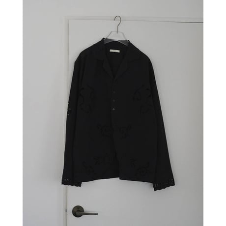 【anuke】Cutwork Opencollar Shirts