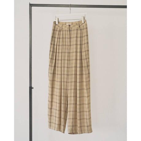 【anuke】Check Daubletuck Pants