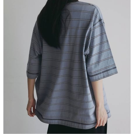【anuke】Border Loose Polotops　納期：7月上旬～8月上旬