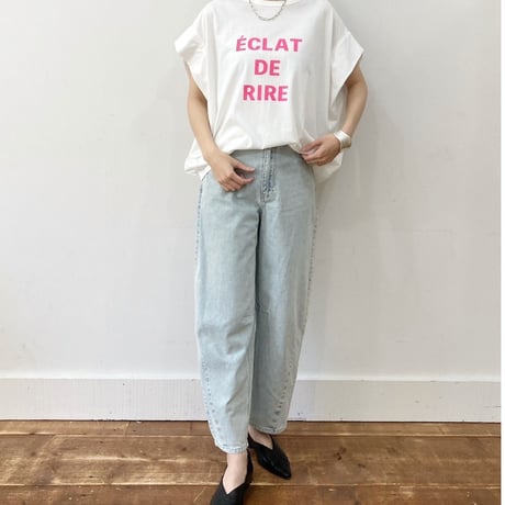 【siro de labonte】message tuck sleeve Tshirt