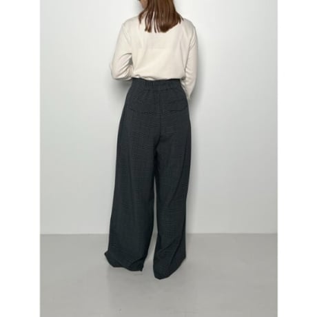 【YENN】PLAID 2TUCK WIDE PT