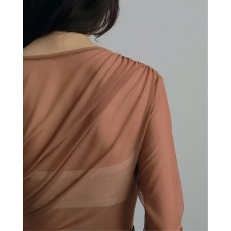 【anuke】Tulle Gather Bodysuit※9月上～10月上