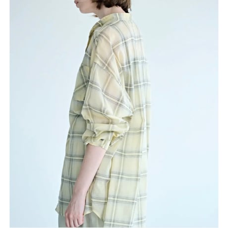【KHA:KI】SHEER CHECK OVER SHIRTS
