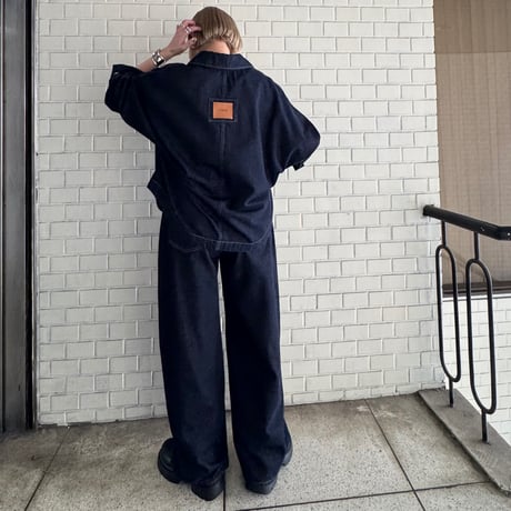 【cafune】10oz denim tuck pants