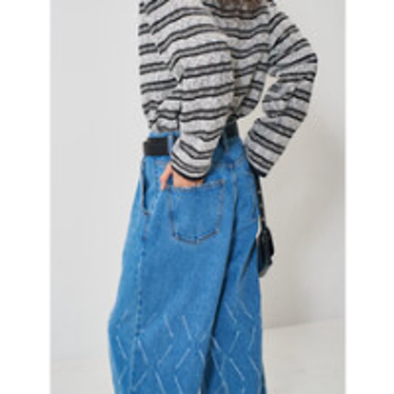 YENN】 LASER CUT WIDE DENIM | selectshop kusukusu