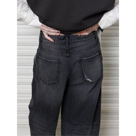 【YENN】CURVED SEAM DENIM PT GRAY  ＊