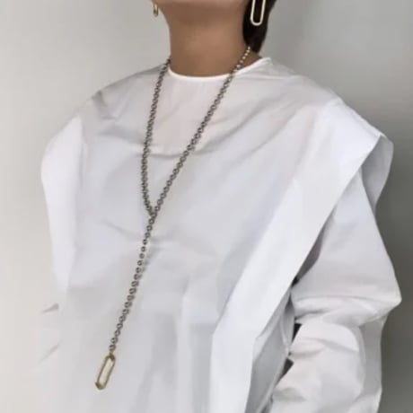 数量限定再再再再販✨【Sea'ds mara】Plain rectangular ball chain necklace