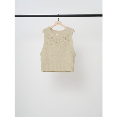 【YENN】METAL BEADS KNITVEST