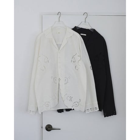 【anuke】Cutwork Opencollar Shirts