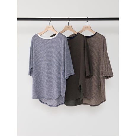 【YENN】STRIPED TWIST HEM TEE