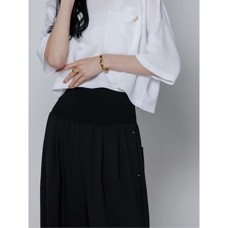 【YENN】WAIST RIB WIDE PT