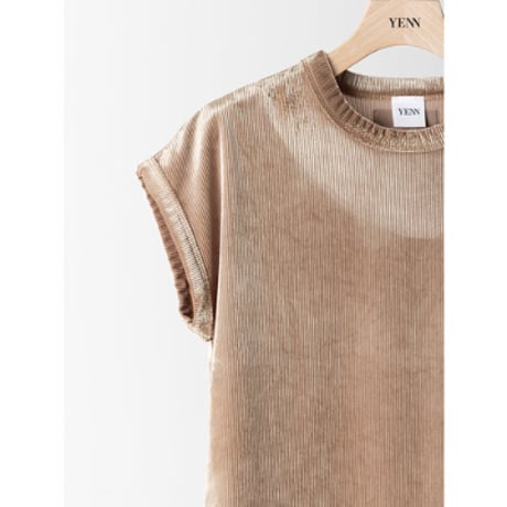 【YENN】VELVET SHORT SLV TEE　※納期：6月中旬～7月中旬