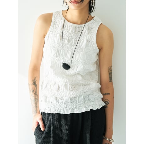 【YENN】SHRUNK LACE TANKTOP