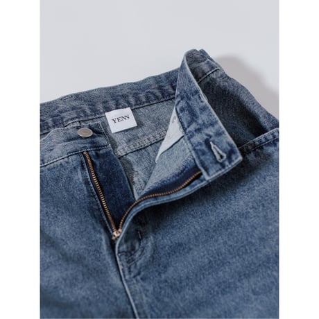 【YENN】SIDE PLEATED DENIM PT