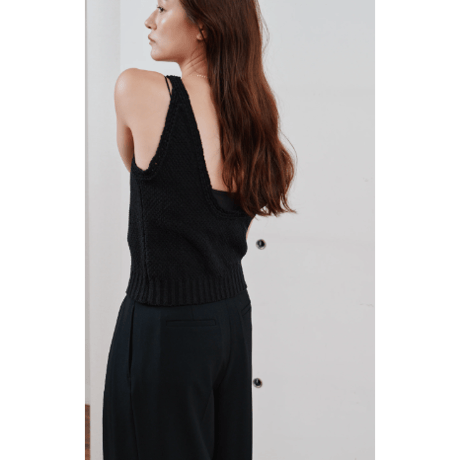 【Hella】crochet edging knit top　※納期2月中旬〜3月中旬