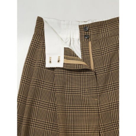 【YENN】PLAID 2TUCK WIDE PT