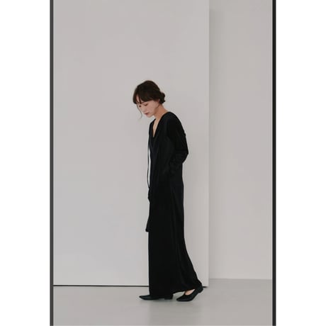 【Hella】velour sheer dress※納期10/上〜11/上