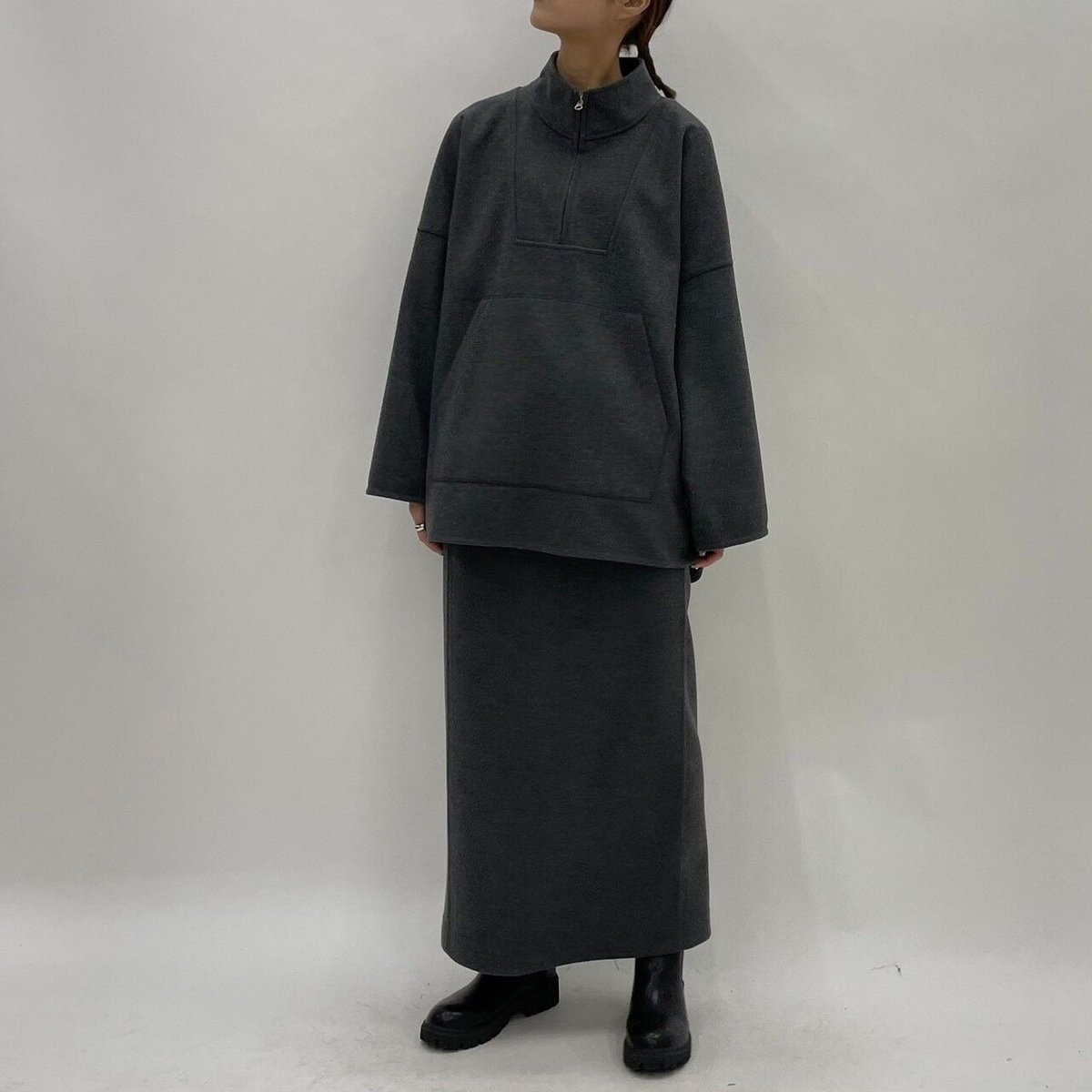カフネ　ジップアップポンチョプルオーバー　ウールレット cafune】zip up poncho pullover 45903 | selectsh