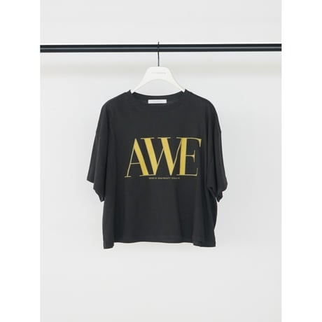 【CHIGNON】"AWE"ﾌﾟﾘﾝﾄｸﾛｯﾌﾟﾄﾞTee