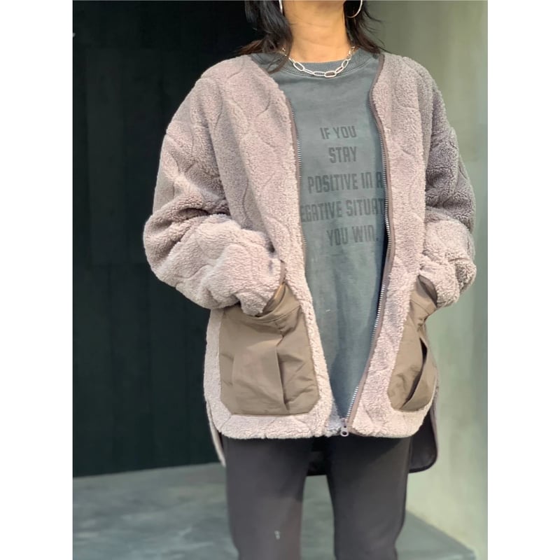 flamingo farm】ノーカラーボアブルゾン 150265 | selectshop flamingo farm】ノーカラーボアブルゾン 150265 | selectshop