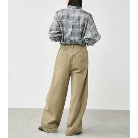 【KHA:KI】SHEER CHECK OVER SHIRTS