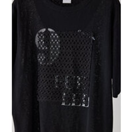 【YENN】LACE FRAME LOGO TEE