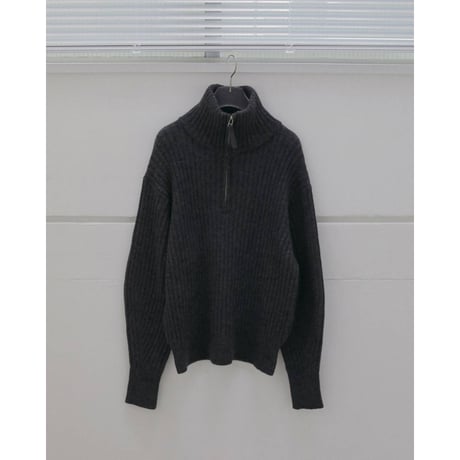 【anuke】Halfzip Rib Knit