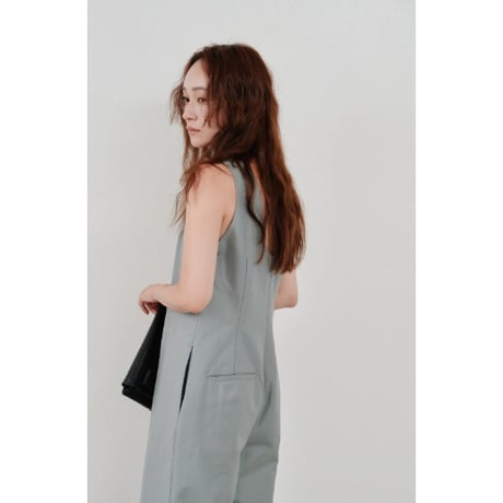 【Hella】back open cotton overall　※納期3月中旬〜4月中旬