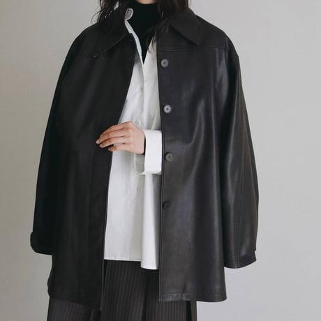 【anuke】Ecoleather Over Jacket　※納期9月中旬～10月中旬