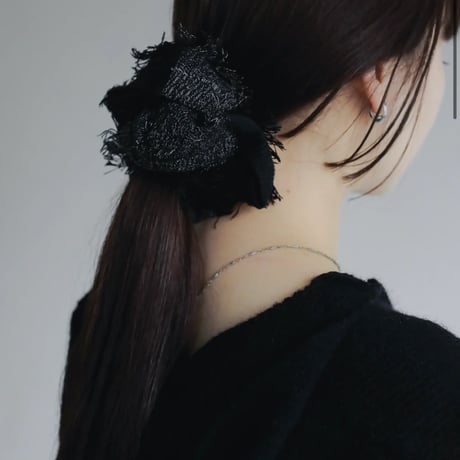 【Hella】 cut jacquard scrunchie