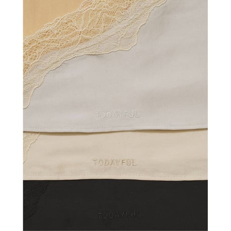 【TODAYFUL】Satin Lace Scarf　※納期6月中旬～7月中旬