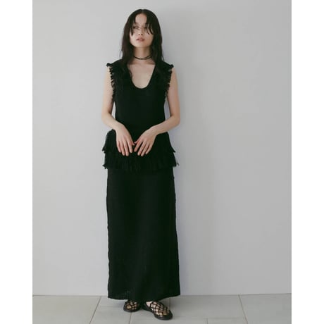 【anuke】Fringe Knit Tanktop