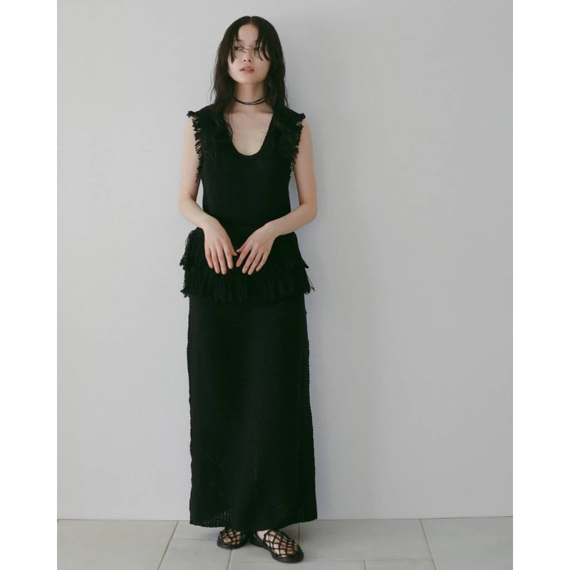 anuke】Fringe Knit Tanktop | selectshop kusukusu