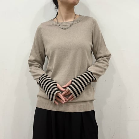 【siro de labonte】border sleeve PO※納期9月上旬～10月上旬