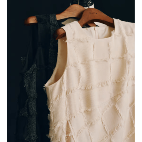 【Hella】cut jacquard patchwork dress