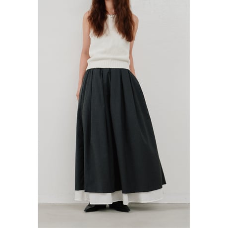 【Hella】striped layered skirt　※納期2月中旬〜3月中旬