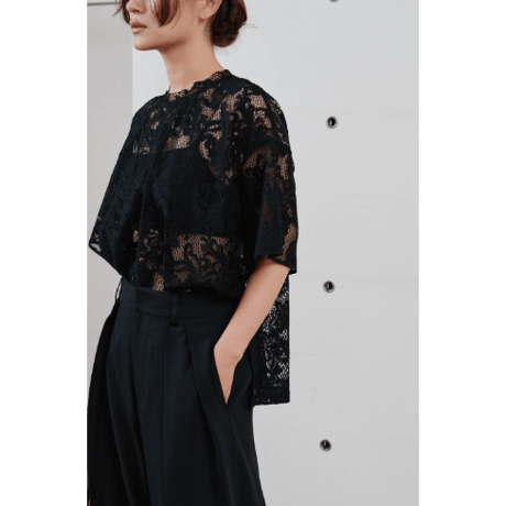 【Hella】rascel lace half sleeve top　※納期3月中旬〜4月中旬