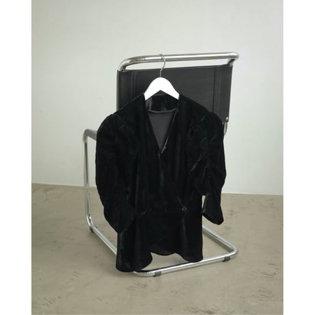 【ànuke】Gather Velour Blouse