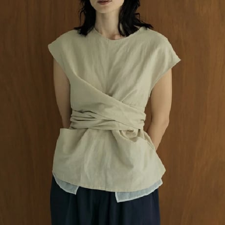 【ànuke】Linen  Cachecoeur Tops