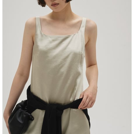 【TODAYFUL】Squareneck Satin Dress　※納期4月中旬〜5月中旬