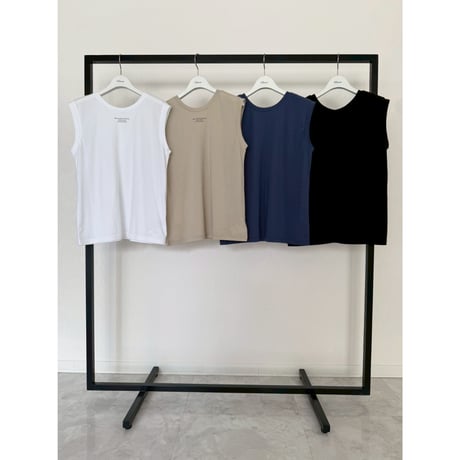 【Boutique Ordinary】Sheer Sleeveless Logo T-shirt