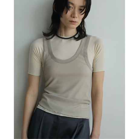 【anuke】Tulle Tank Top