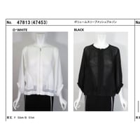 【kusukusu select】ボリュームスリーブメッシュブルゾン　47813
