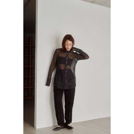 【Hella】Sheer Check Slim Shirt　※納期8月中旬～9月中旬