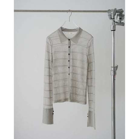 【anuke】Sheerborder Knit Shirts　※納期4月中旬～5月中旬