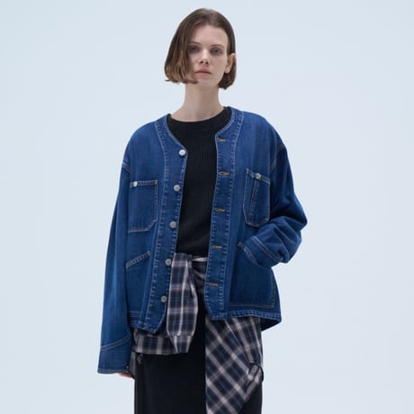 【Boutique Ordinary】Denim Collarless Jacket