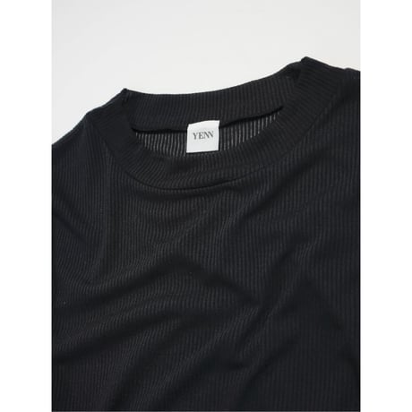 【YENN】SHEER RIB LONG TEE