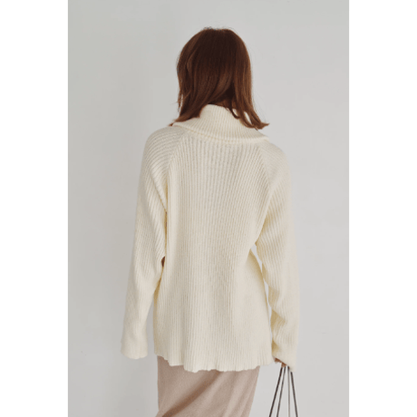 【Hella】Wide Collar Rib Zip Knit　※納期11月上旬～12月上旬
