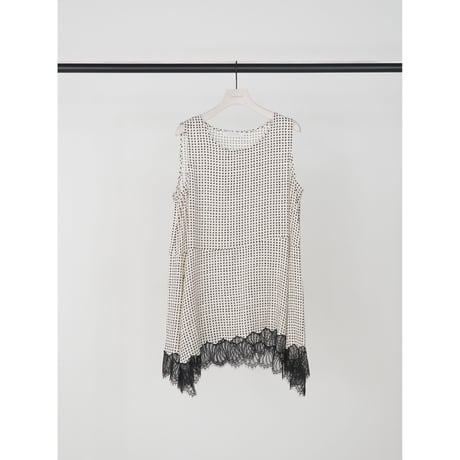 【CHIGNON】ﾚｰｽﾄﾘﾑﾄﾞｯﾄﾀﾝｸTOP